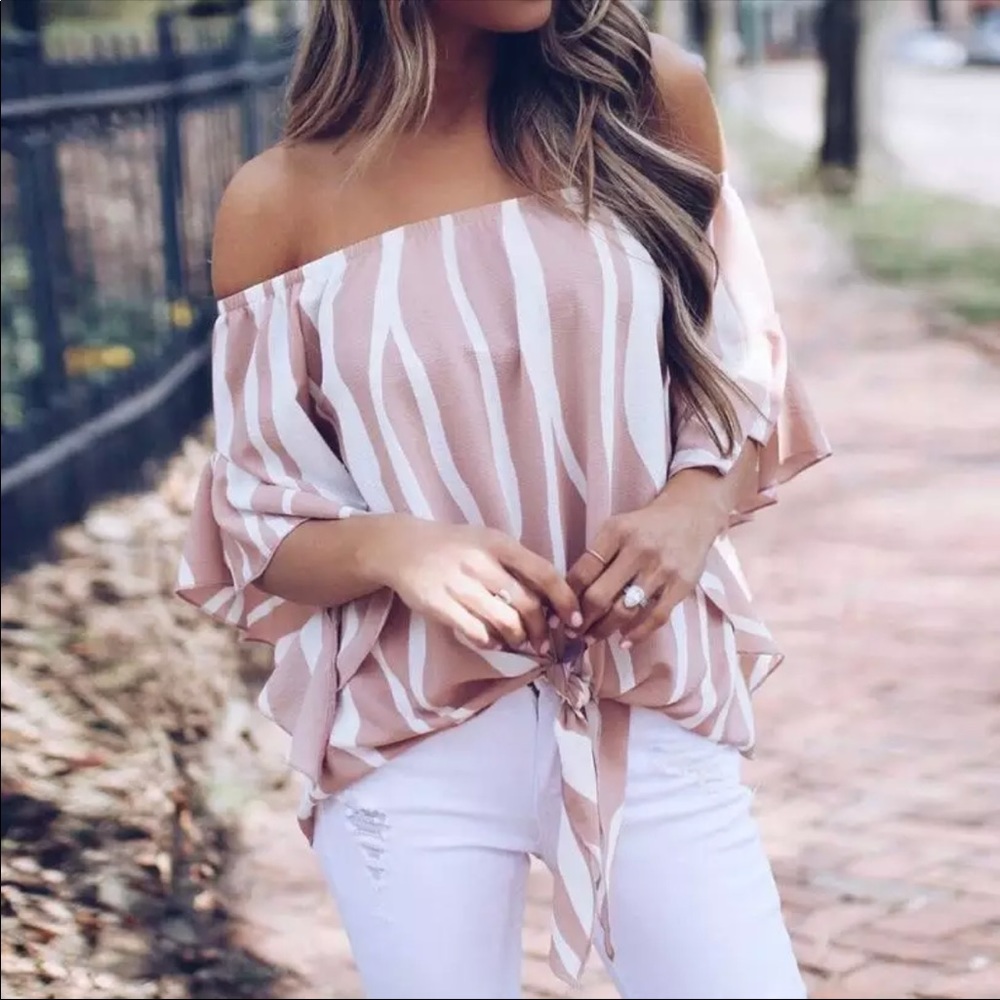 Bella Blush Off The Shoulder Top
